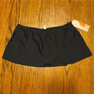 Tropical Honey Size 8 Black Swim Skirt Bottom w/7” inch slit